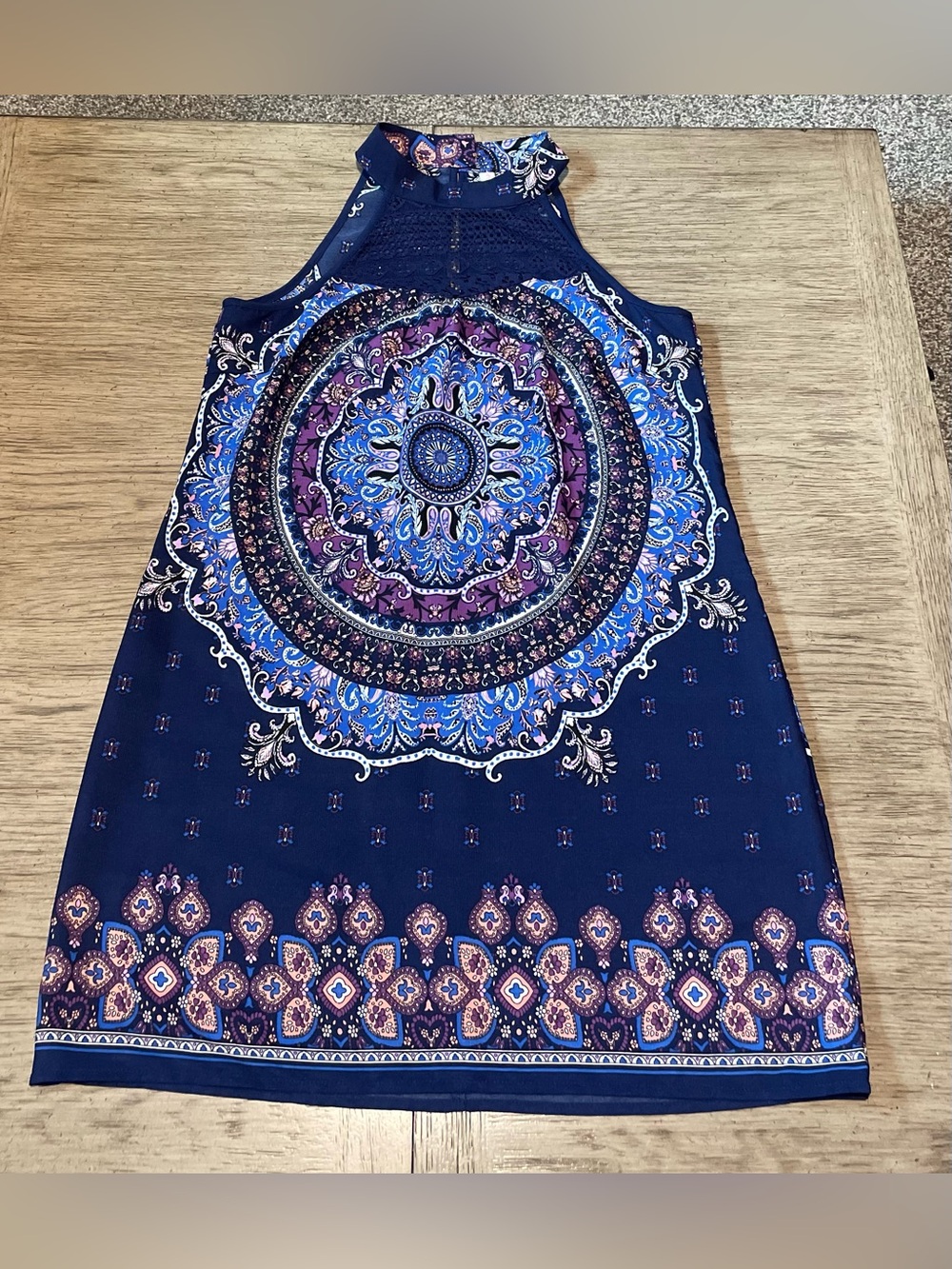 Xhilaration women’s dress, size medium, blue with paisley like detail.